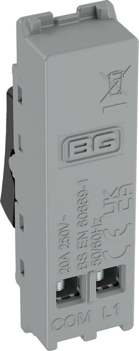 BG GridLite MPCDB14PR Evolve 20A 1-Way Retractive Switch Module "PRESS" - Black