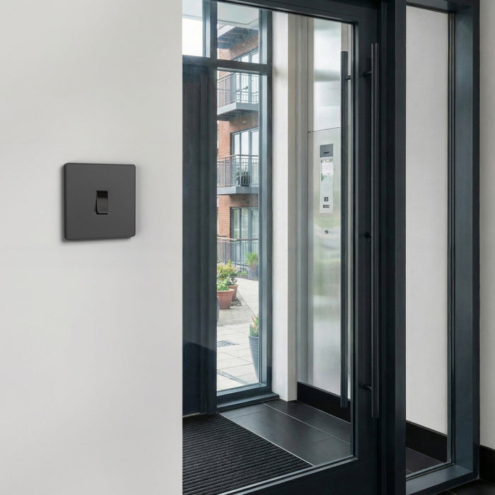 BG GridLite MPCDB14PR Evolve 20A 1-Way Retractive Switch Module "PRESS" - Black