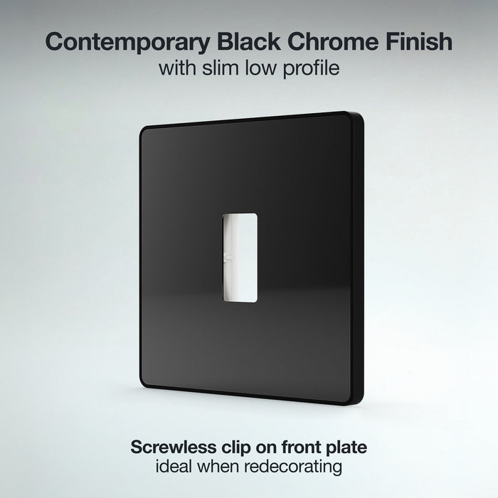 BG GridLite MPCDBC1B Evolve 1G Grid Front Plate - Black Chrome (Black)