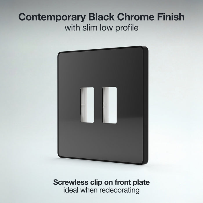 BG GridLite MPCDBC2B Evolve 2G Grid Front Plate - Black Chrome (Black)
