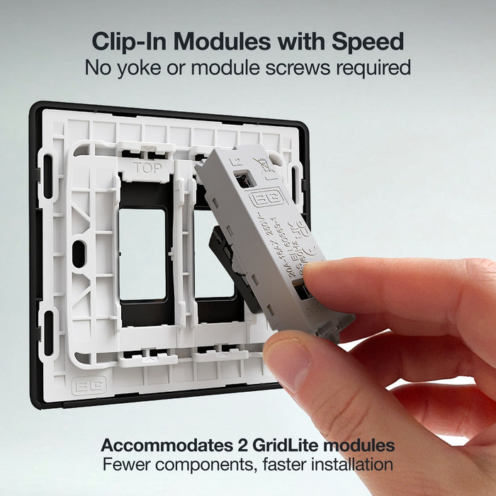 BG GridLite MPCDBC2B Evolve 2G Grid Front Plate - Black Chrome (Black)