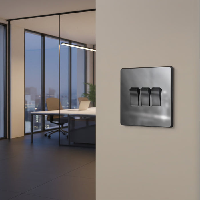 BG GridLite MPCDBC3B Evolve 3G Grid Front Plate - Black Chrome (Black)