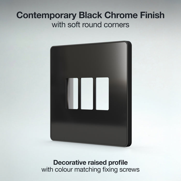 BG GridLite MPCDBC3B Evolve 3G Grid Front Plate - Black Chrome (Black)