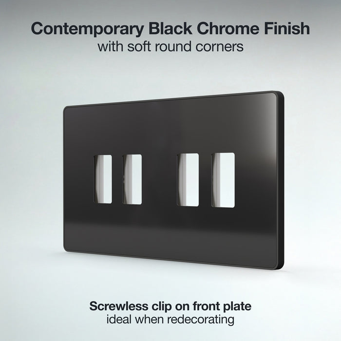 BG GridLite MPCDBC4B Evolve 4G Grid Front Plate - Black Chrome (Black)