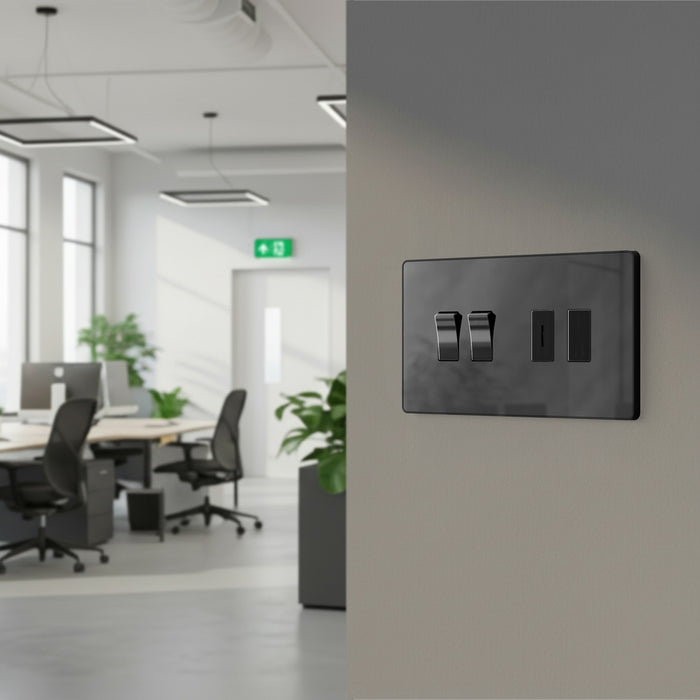 BG GridLite MPCDBC4B Evolve 4G Grid Front Plate - Black Chrome (Black)