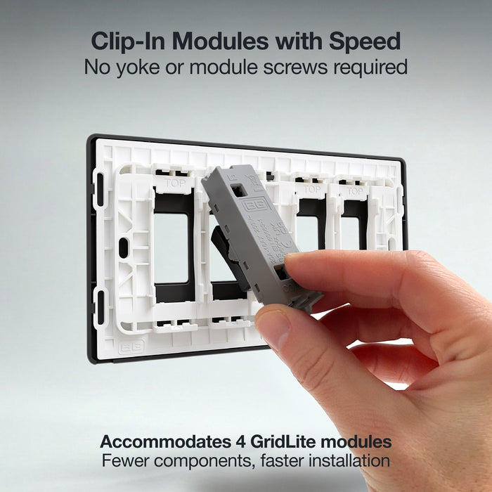 BG GridLite MPCDBC4B Evolve 4G Grid Front Plate - Black Chrome (Black)