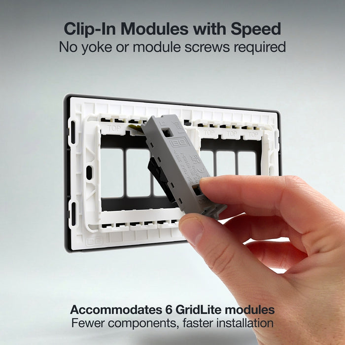 BG GridLite MPCDBC6B Evolve 6G Grid Front Plate - Black Chrome (Black)