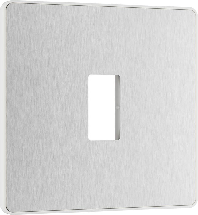 BG GridLite MPCDBS1W Evolve 1G Grid Front Plate - Brushed Steel (White)