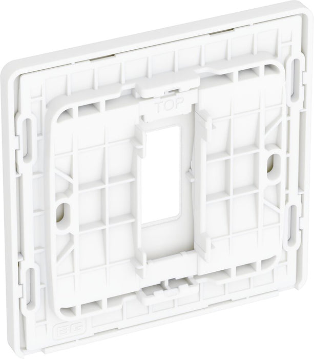 BG GridLite MPCDBS1W Evolve 1G Grid Front Plate - Brushed Steel (White)