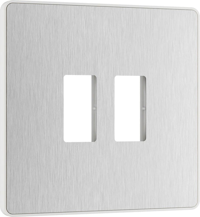 BG GridLite MPCDBS2W Evolve 2G Grid Front Plate - Brushed Steel (White)