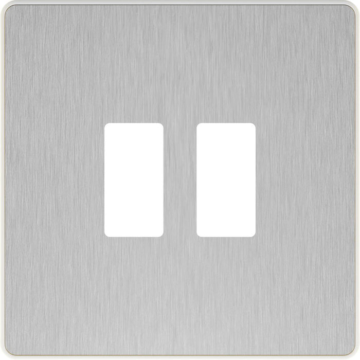 BG GridLite MPCDBS2W Evolve 2G Grid Front Plate - Brushed Steel (White)