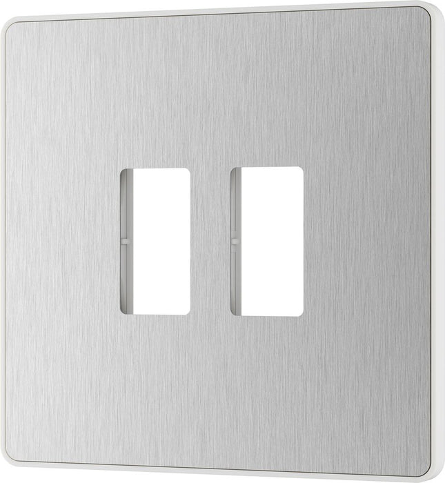 BG GridLite MPCDBS2W Evolve 2G Grid Front Plate - Brushed Steel (White)