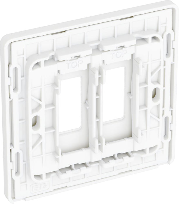 BG GridLite MPCDBS2W Evolve 2G Grid Front Plate - Brushed Steel (White)