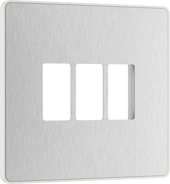 BG GridLite MPCDBS3W Evolve 3G Grid Front Plate - Brushed Steel (White)