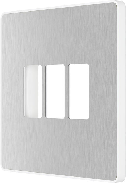 BG GridLite MPCDBS3W Evolve 3G Grid Front Plate - Brushed Steel (White)