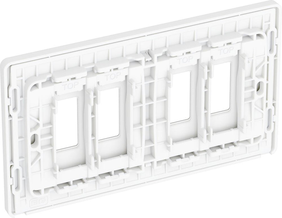 BG GridLite MPCDBS4W Evolve 4G Grid Front Plate - Brushed Steel (White)