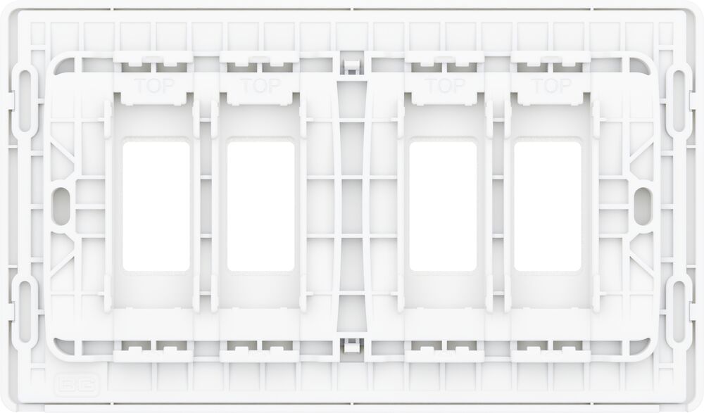 BG GridLite MPCDBS4W Evolve 4G Grid Front Plate - Brushed Steel (White)