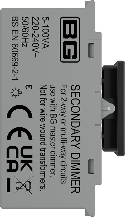 BG GridLite MPCDBTDS Evolve 100W Secondary Touch LED Dimmer Module - Black