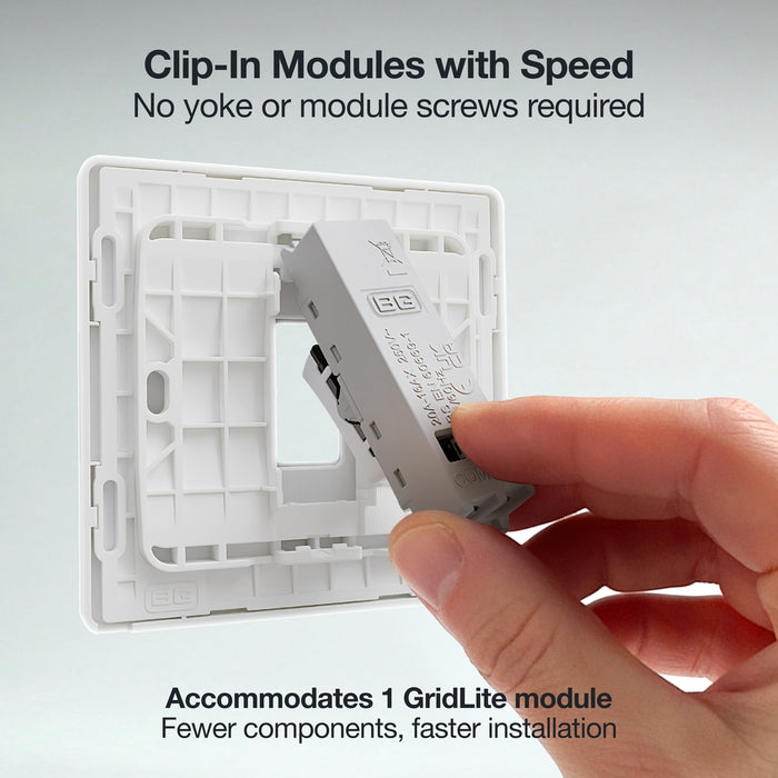 BG GridLite MPCDCL1W Evolve 1G Grid Front Plate - Pearlescent White (White)