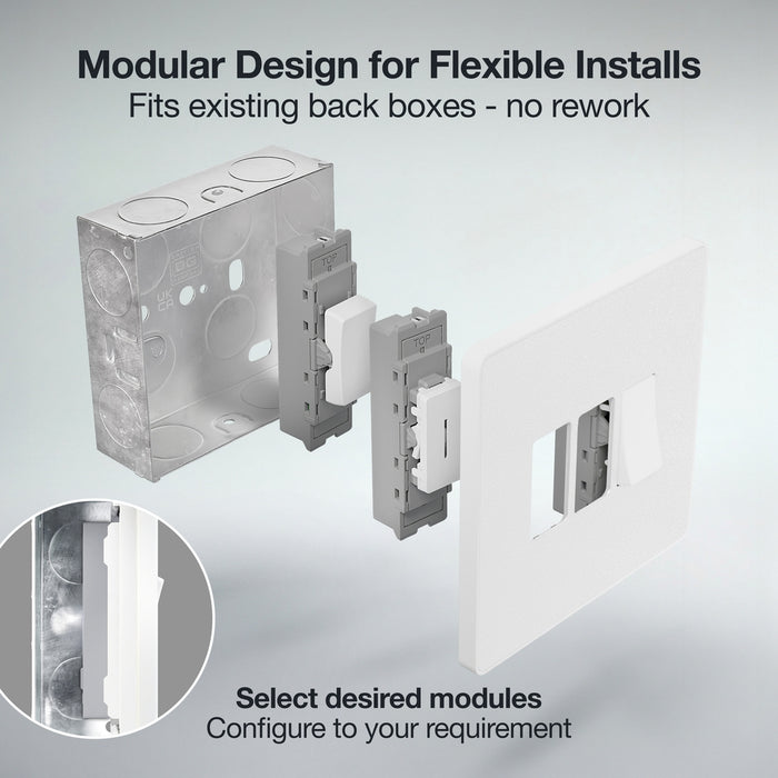 BG GridLite MPCDCL3W Evolve 3G Grid Front Plate - Pearlescent White (White)