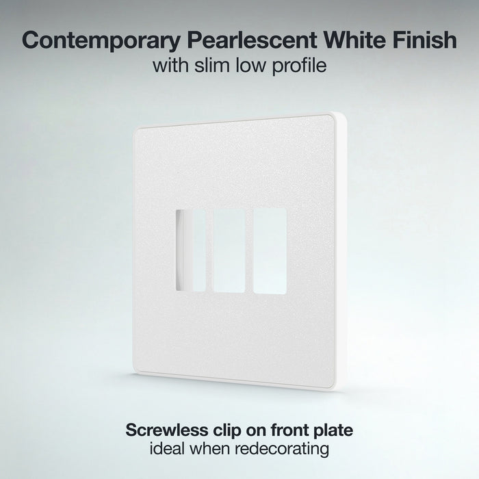 BG GridLite MPCDCL3W Evolve 3G Grid Front Plate - Pearlescent White (White)