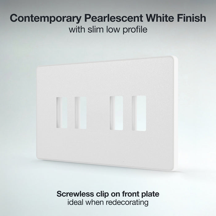 BG GridLite MPCDCL4W Evolve 4G Grid Front Plate - Pearlescent White (White)