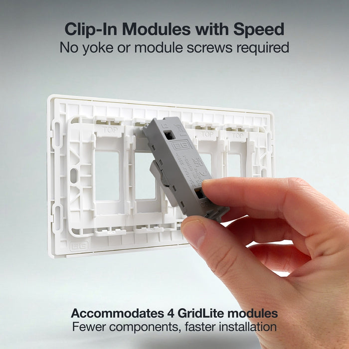 BG GridLite MPCDCL4W Evolve 4G Grid Front Plate - Pearlescent White (White)