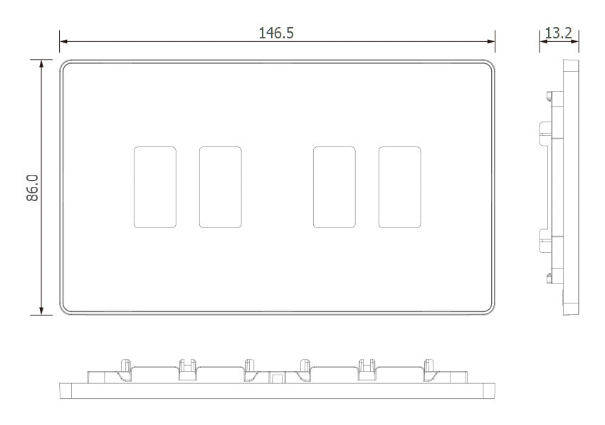 BG GridLite MPCDCL4W Evolve 4G Grid Front Plate - Pearlescent White (White)