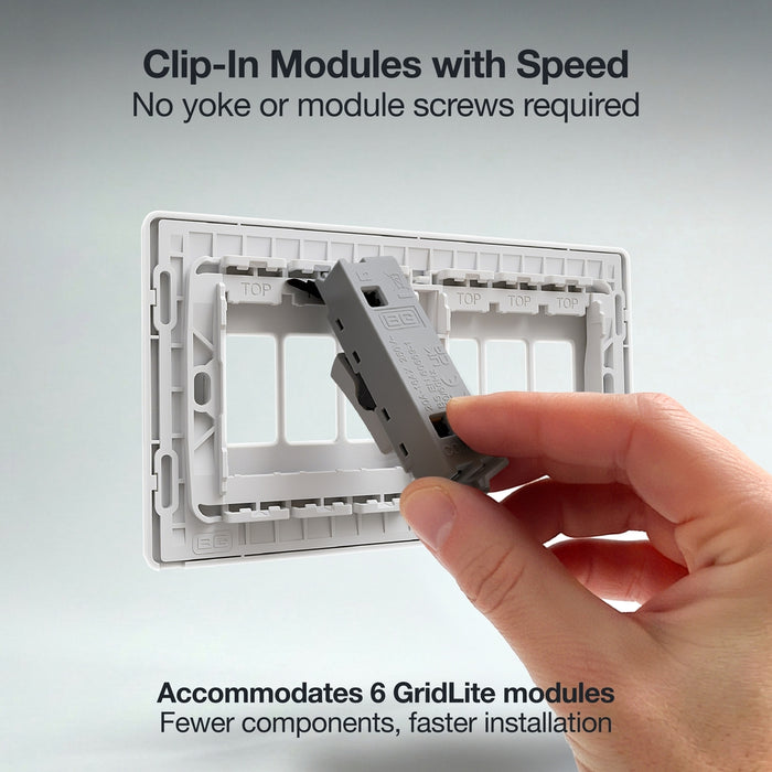 BG GridLite MPCDCL6W Evolve 6G Grid Front Plate - Pearlescent White (White)