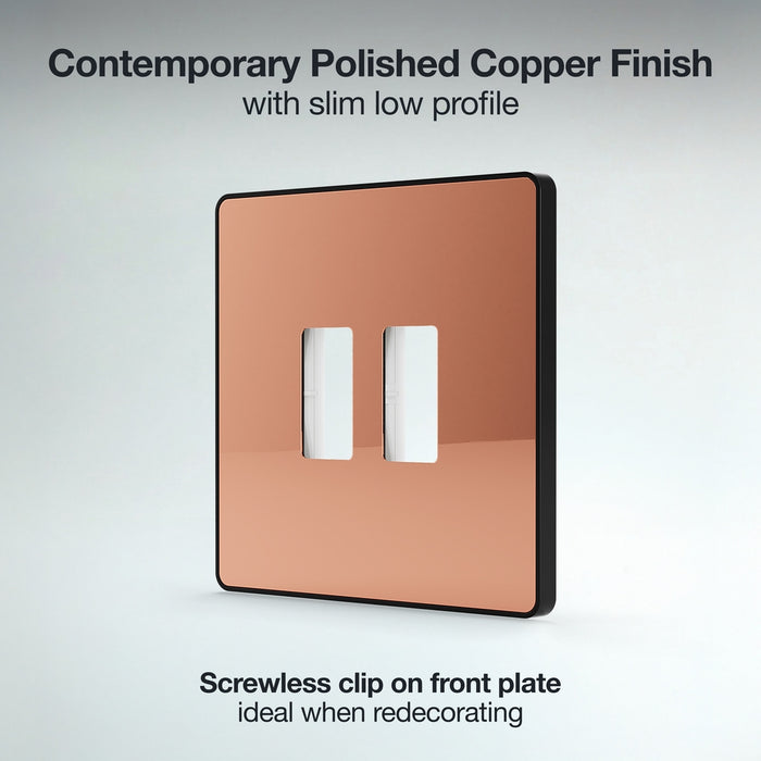 BG GridLite MPCDCP2B Evolve 2G Grid Front Plate - Polished Copper (Black)