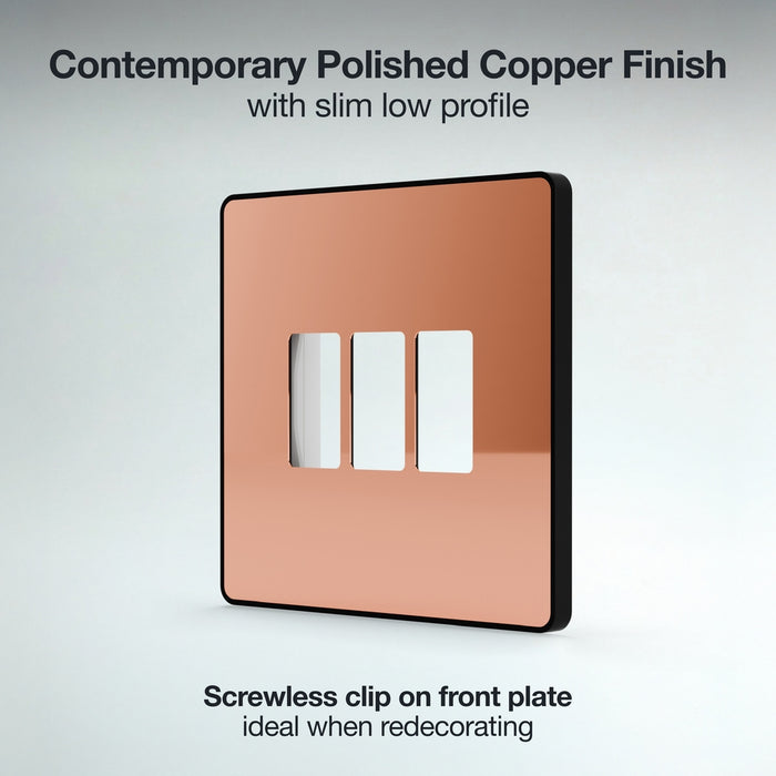 BG GridLite MPCDCP3B Evolve 3G Grid Front Plate - Polished Copper (Black)