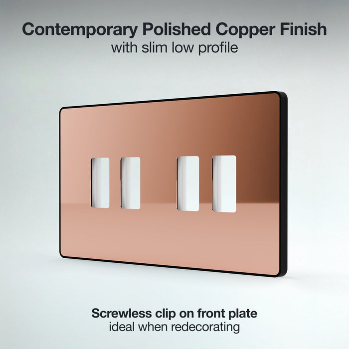 BG GridLite MPCDCP4B Evolve 4G Grid Front Plate - Polished Copper (Black)