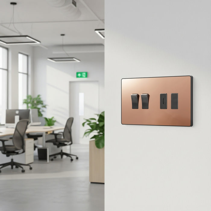 BG GridLite MPCDCP4B Evolve 4G Grid Front Plate - Polished Copper (Black)