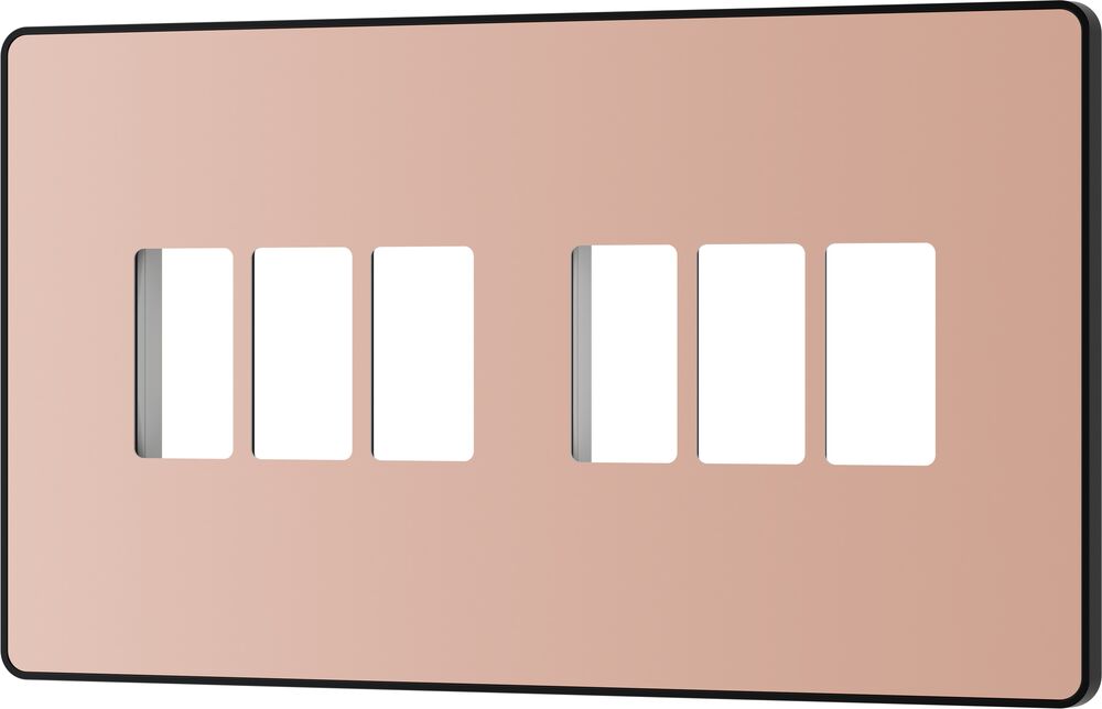 BG GridLite MPCDCP6B Evolve 6G Grid Front Plate - Polished Copper (Black)