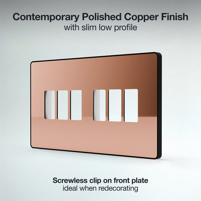 BG GridLite MPCDCP6B Evolve 6G Grid Front Plate - Polished Copper (Black)