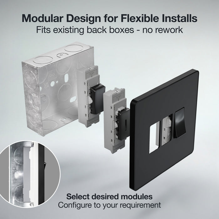 BG GridLite MPCDMB1B Evolve 1G Grid Front Plate - Matt Black (Black)