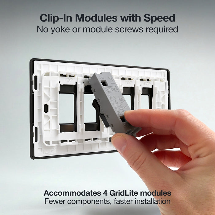 BG GridLite MPCDMB4B Evolve 4G Grid Front Plate - Matt Black (Black)