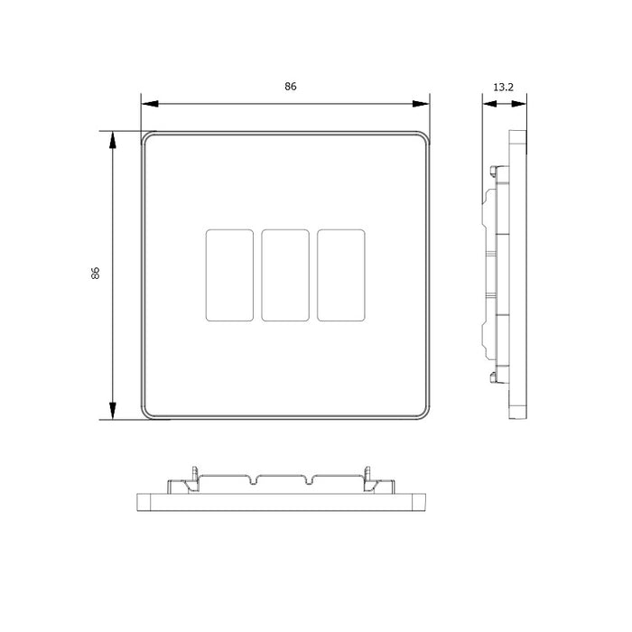 BG GridLite MPCDMG3B Evolve 3G Grid Front Plate - Matt Grey (Black)