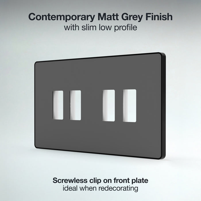 BG GridLite MPCDMG4B Evolve 4G Grid Front Plate - Matt Grey (Black)