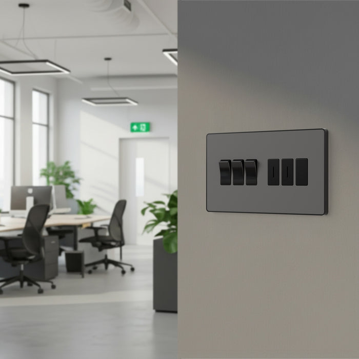 BG GridLite MPCDMG6B Evolve 6G Grid Front Plate - Matt Grey (Black)