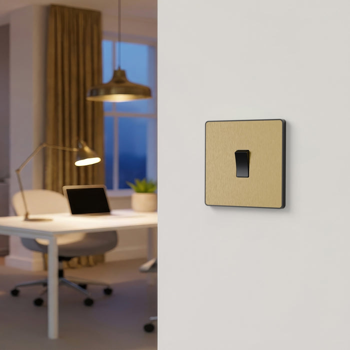 BG GridLite MPCDSB1B Evolve 1G Grid Front Plate - Satin Brass (Black)