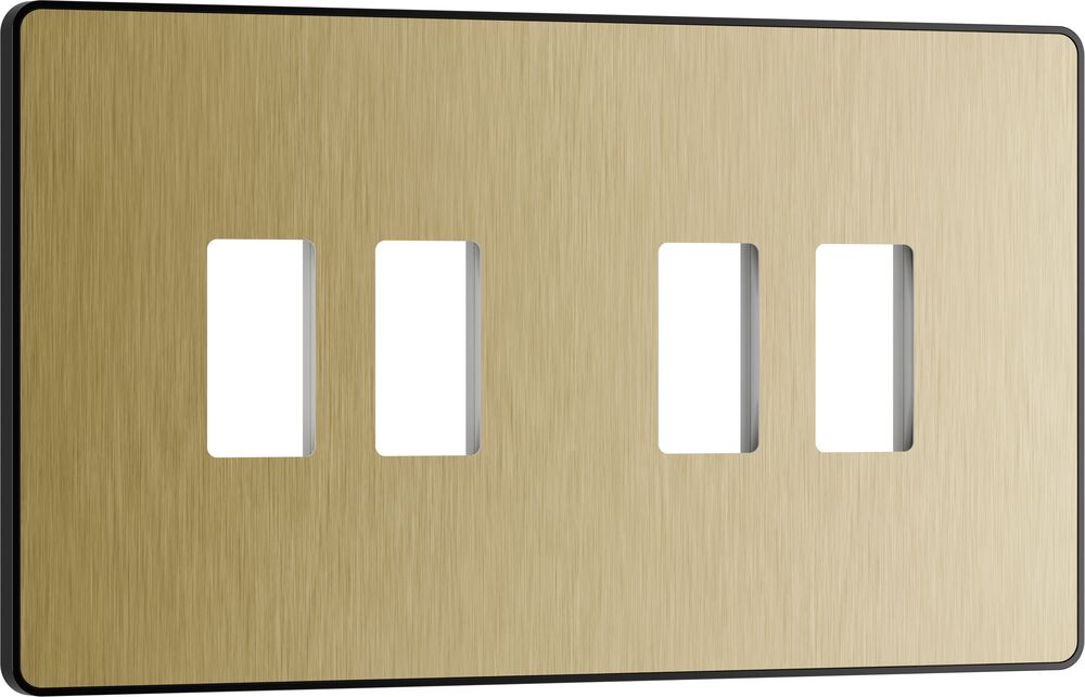 BG GridLite MPCDSB4B Evolve 4G Grid Front Plate - Satin Brass (Black)