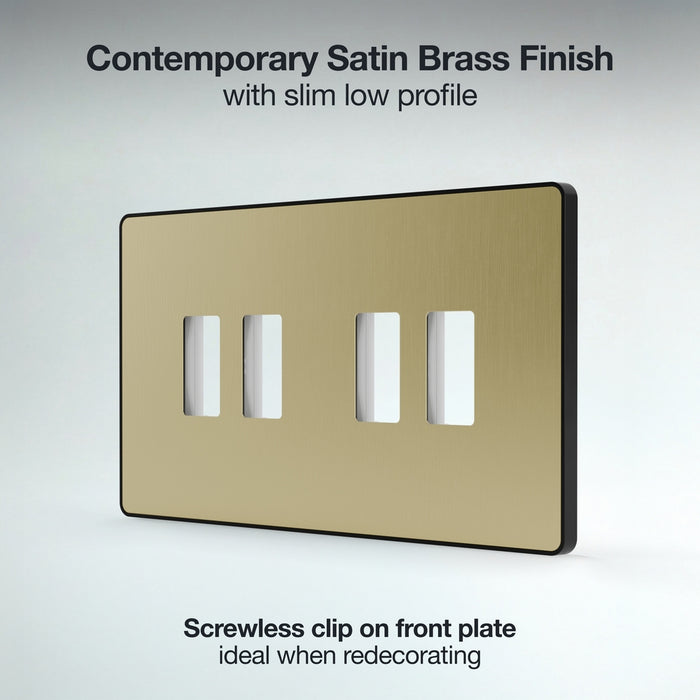 BG GridLite MPCDSB4B Evolve 4G Grid Front Plate - Satin Brass (Black)