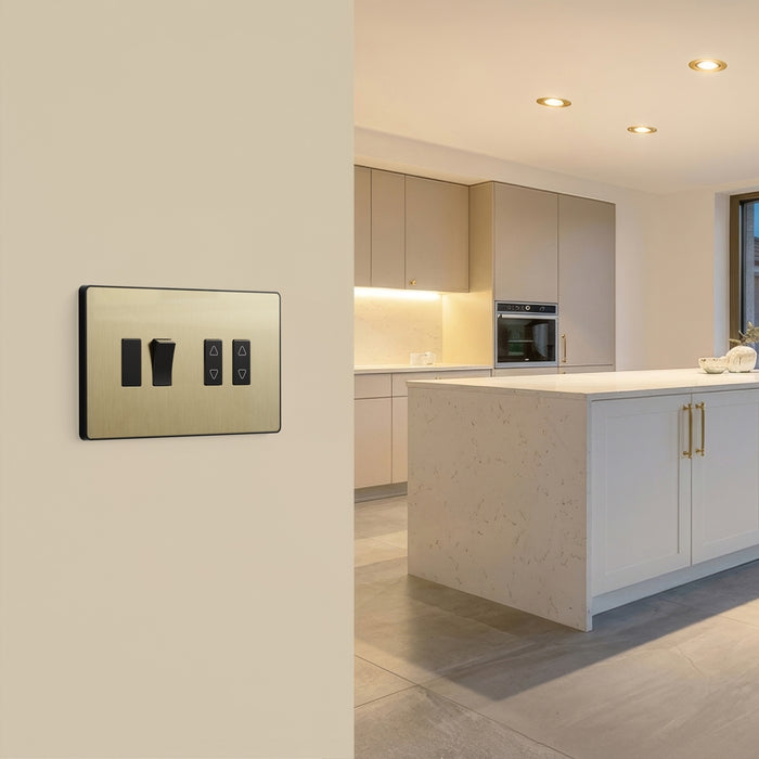 BG GridLite MPCDSB4B Evolve 4G Grid Front Plate - Satin Brass (Black)
