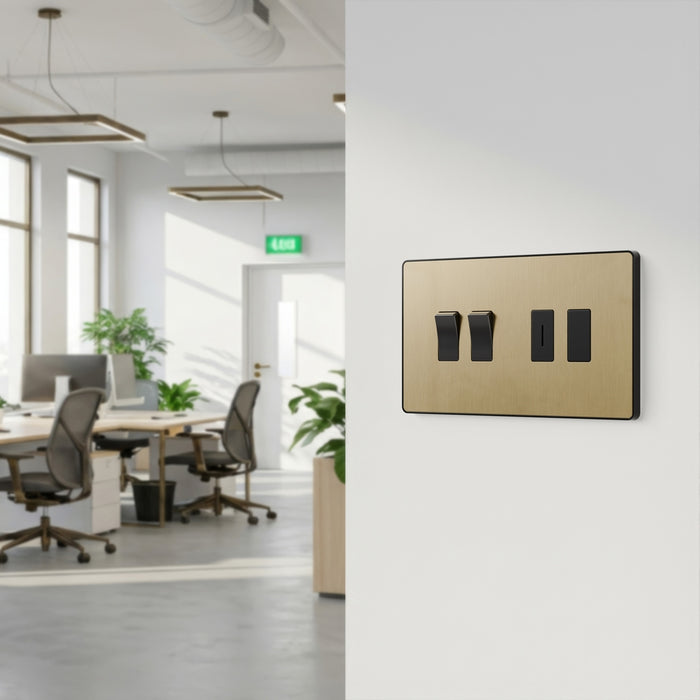 BG GridLite MPCDSB4B Evolve 4G Grid Front Plate - Satin Brass (Black)