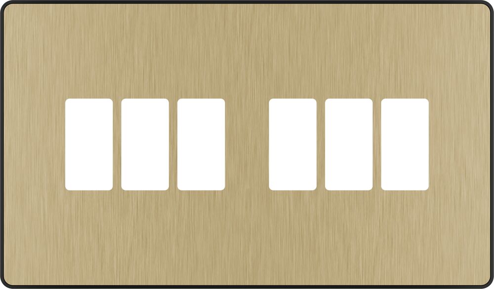 BG GridLite MPCDSB6B Evolve 6G Grid Front Plate - Satin Brass (Black)