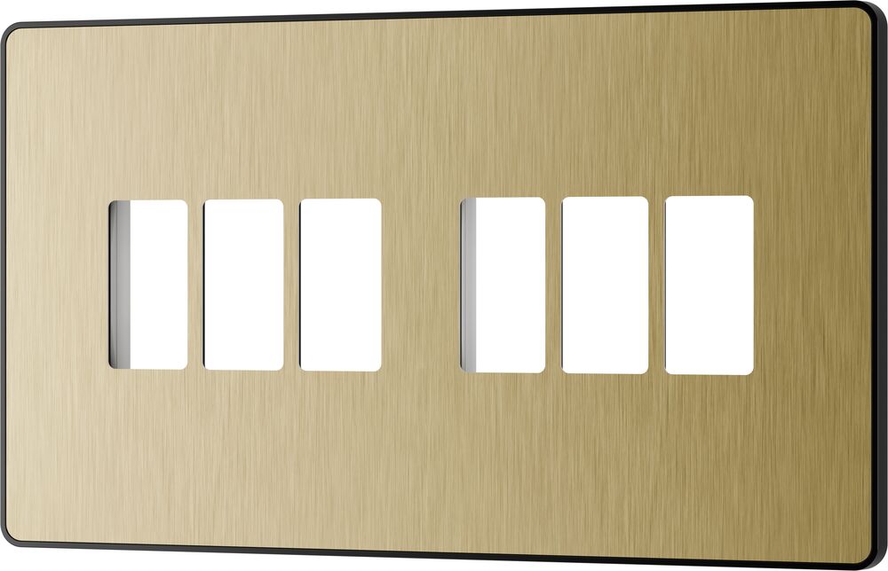 BG GridLite MPCDSB6B Evolve 6G Grid Front Plate - Satin Brass (Black)