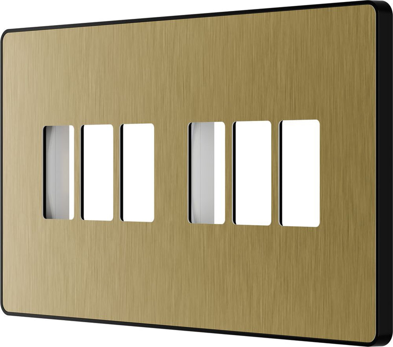 BG GridLite MPCDSB6B Evolve 6G Grid Front Plate - Satin Brass (Black)