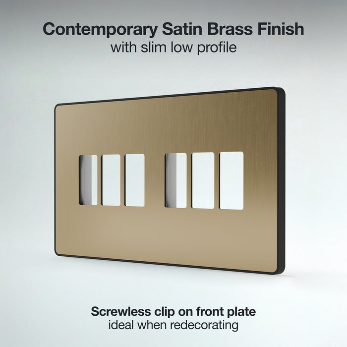 BG GridLite MPCDSB6B Evolve 6G Grid Front Plate - Satin Brass (Black)