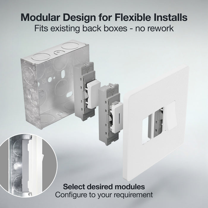 BG GridLite MPCDW12 Evolve 20A 16AX SP 2-Way Switch Module - White